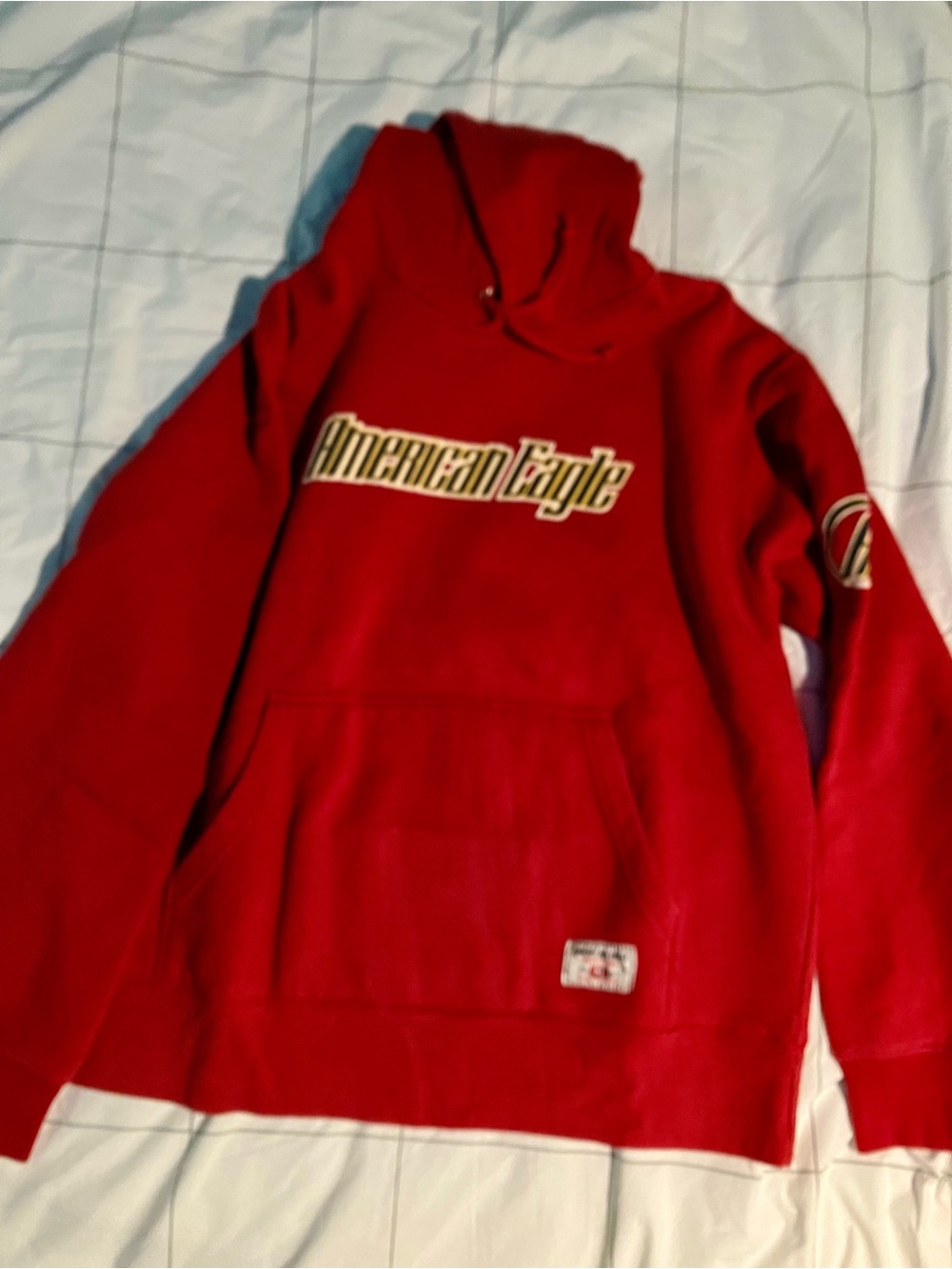 American Eagle Outfitters Red Crewneck Hoodie with Logo